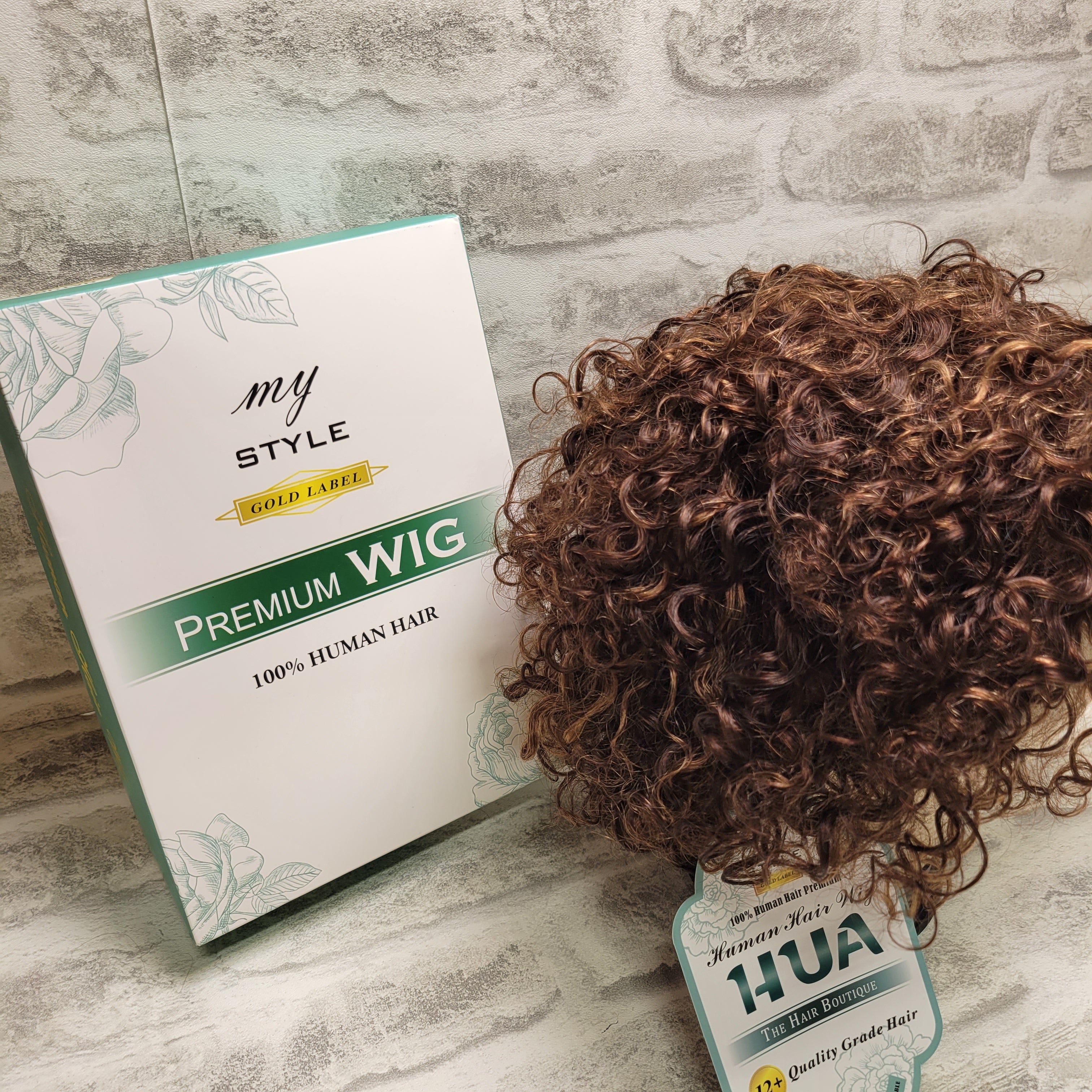 Short Curly 100% Human Hair Wig P4/27/30 (7610137346286)
